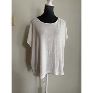Hard Tail White Flowy Oversized Top Blouse Small